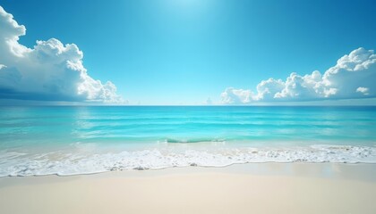 Obraz premium Untouched Paradise A serene beach under a clear blue sky