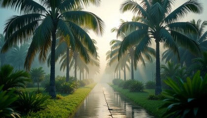 Obraz premium Enchanting tropical path inviting exploration