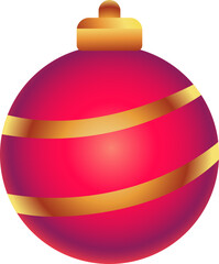 Red and Gold Christmas Ornament Ball (Illustration Gradient Style)