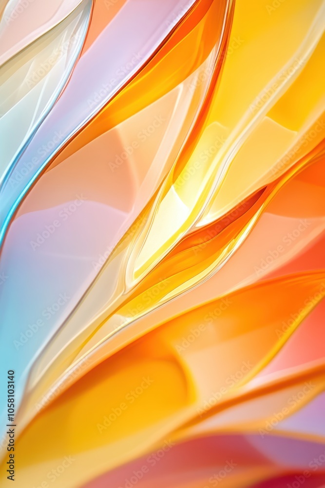 Poster a mesmerizing interplay of colors in a fractured vase under soft, ethereal light