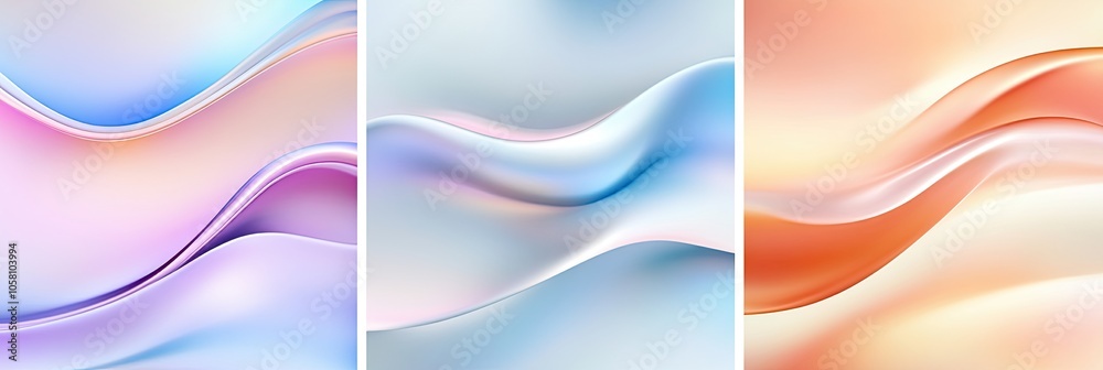 Poster Dynamic Liquid Shapes in Fresh Colors Create a Vibrant and Fluid Design Across the Canvas