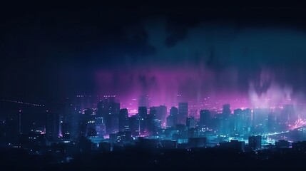 Fototapeta premium Vibrant Neon Cityscape at Night