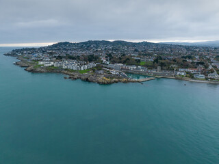 Dalkey village and kiliney hill aerial view, Dublin, Ireland