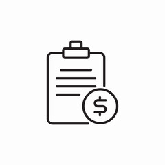 money clipboard icon sign vector