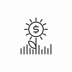 money plant growth icon sign vector