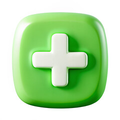 Obraz premium green cross button. icon, cross, button, symbol, plus, sign, add, pharmacy, health, first aid, medicine, medical, hospital, emergency, aid, swiss, switzerland, web, flag, first, green, doctor, vector,