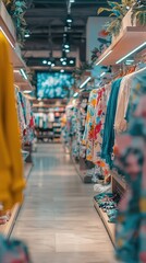 Obraz premium Stylish Fashion Aisle in Modern Boutique Display