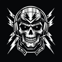 Road Reaper: Timeless Skull Biker Vector Illustration, Classic and Bold Motorcycle Art
