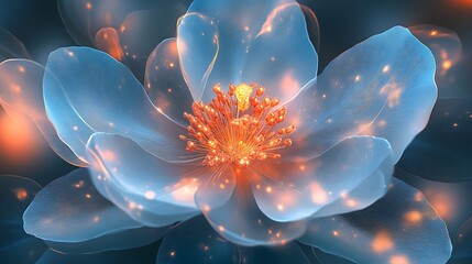 Obraz premium Stunning ethereal flower with glowing petals and intricate details