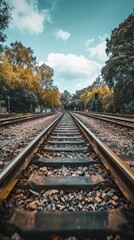 Captivating View of Railway Station with Tracks