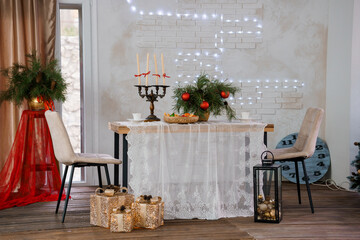 Elegant Holiday Dining Table with Festive Decor