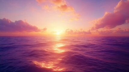 Serene Sunset Over Calm Ocean Waters