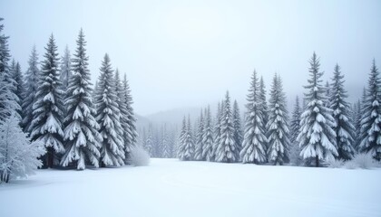 Fototapeta premium Snowy serenity in a winter wonderland