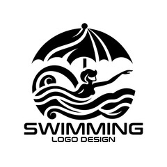 Swimming Vector Logo Design