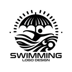 Swimming Vector Logo Design