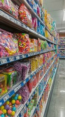 Colorful Candy Aisle in Retail Store