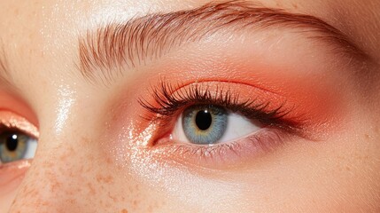 Obraz premium Vibrant Eye Makeup with Warm Tones and Natural Skin