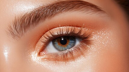 Obraz premium Close-Up of Beautiful Eye with Glittery Makeup