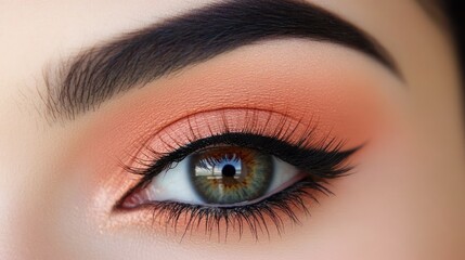 Obraz premium Stunning Close-Up of Beautiful Eye Makeup