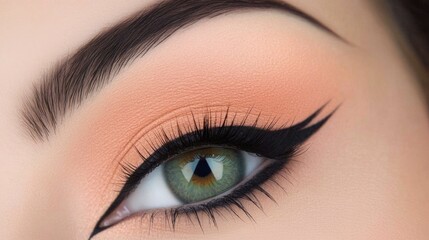 Obraz premium Elegant Close-up of Beautiful Makeup on Eye
