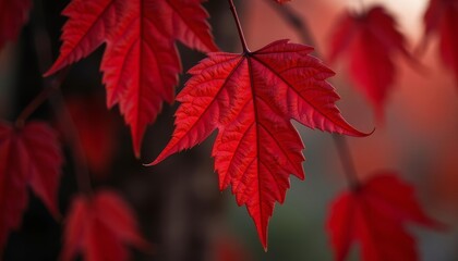 Obraz premium Autumns vibrant beauty in a single leaf