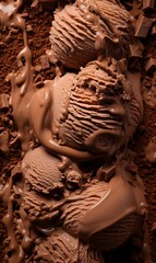 Chocolate ice cream background texture
