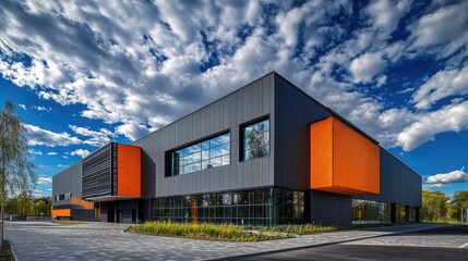 Fototapeta premium Dramatic Contemporary Building in Tallinn at Unique Angle