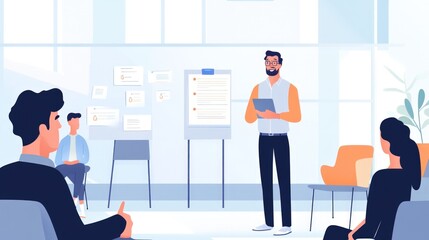 Business Meeting in a Modern Office