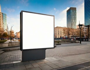 large empty billboard in a city mock up poster sign 