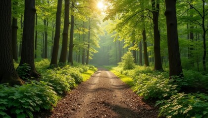 Obraz premium A serene forest path inviting exploration