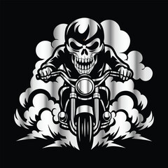 Death Rider: Classic Skull Biker Emblem for True Road Warriors
