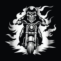 Death Rider: Classic Skull Biker Emblem for True Road Warriors
