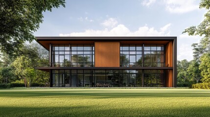Obraz premium Modern High-Rise Architectural Design in Natural Setting