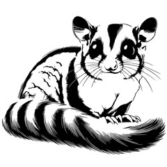 Cute sugar glider silhouette
