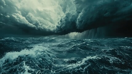 Fototapeta premium Dramatic Coastal Storm Approaching View