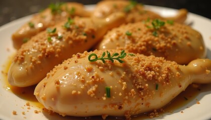  Deliciously seasoned chicken drumsticks ready to be savored