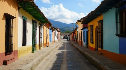 Obraz premium Beautiful streets and colorful facades of San Cristobal de las Casas in Chiapas, Mexico.