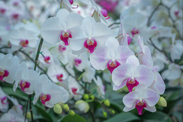 A beautiful orchid flower in a special care room at an ornamental plant shop