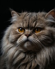 Professional Photo of grey persian cat portrait cute pet