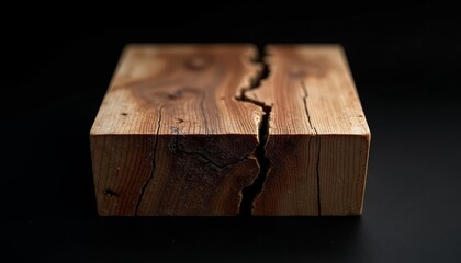  Strength in brokenness  A wooden cube with a crack