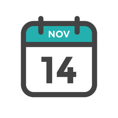 November 14 Calendar Day Calender Date for Deadline or Appointment