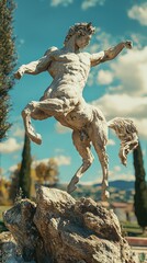 Fototapeta premium Dynamic Roman Statue of Centaur in Scenic View