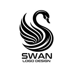 Fototapeta premium Swan Vector Logo Design