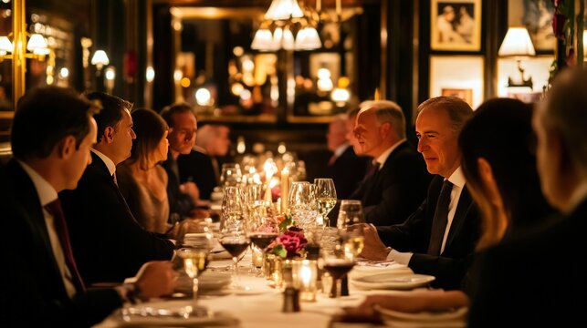 Elegant Dinner Gathering in a Luxurious Setting