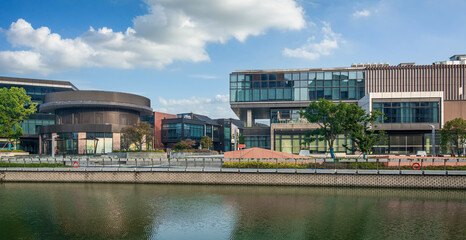 Modern Architectural Styles by the Waterfront in Bright Daylight