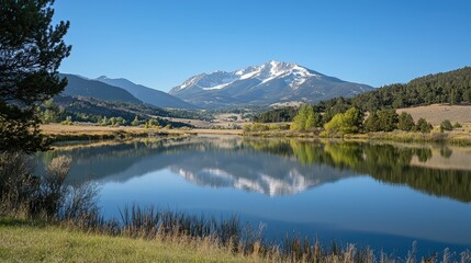 Serene Mountain Lake with Stunning Reflections
