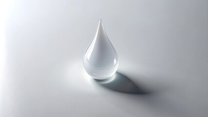 Fototapeta premium A single white tear drops onto a pristine white surface, minimalist, abstract, cleanliness, surface, emotional