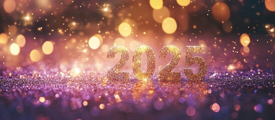 2025 New Year Celebration background with beautiful Bokeh effect AI generated image
