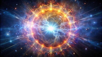 A stunning astronomical image of a starbursting supernova in space, galaxy, cosmos, supernova, nebula