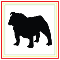 black dog silhouette vector design on white background